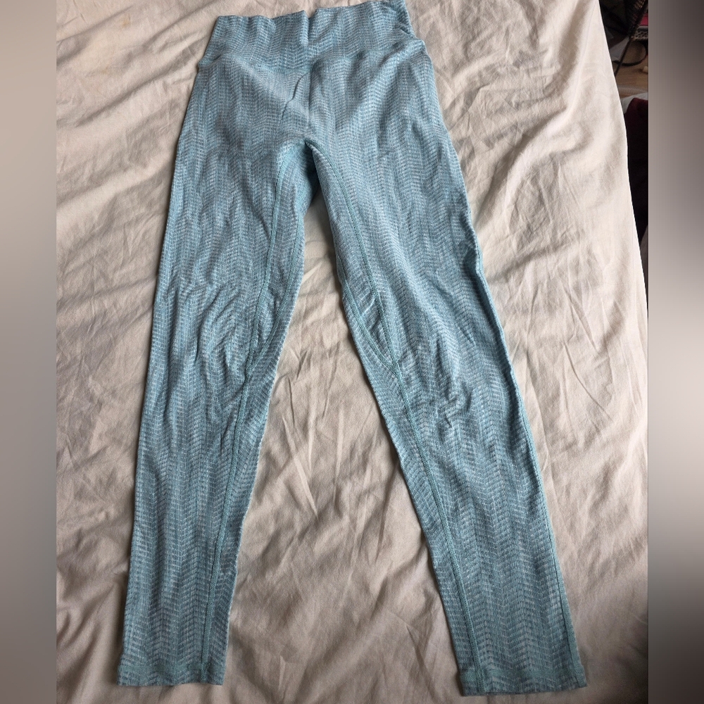 Light Blue/Green Peak Jacquard Leggings